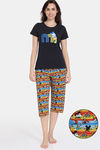 Zivame Disney Knit Poly Capri Set - High Risk Red — thumbnail 1